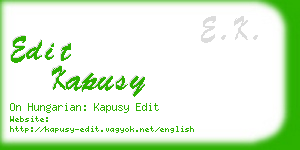 edit kapusy business card